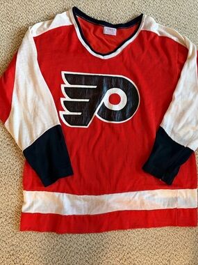 Vintage 1960s Durack Philadelphia Flyers Long Sleeve NHL Hockey Jersey Sz M